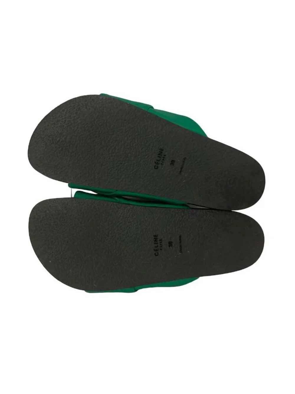 Celine Sandals 39 Black Green Leather